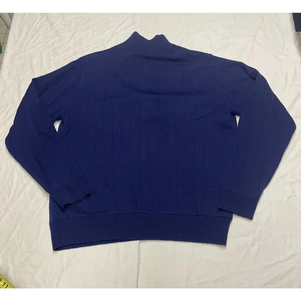 Bobby Jones  1/4 zip golf sweatshirt Merino Wool men’s size M Navy Blue Golfwear